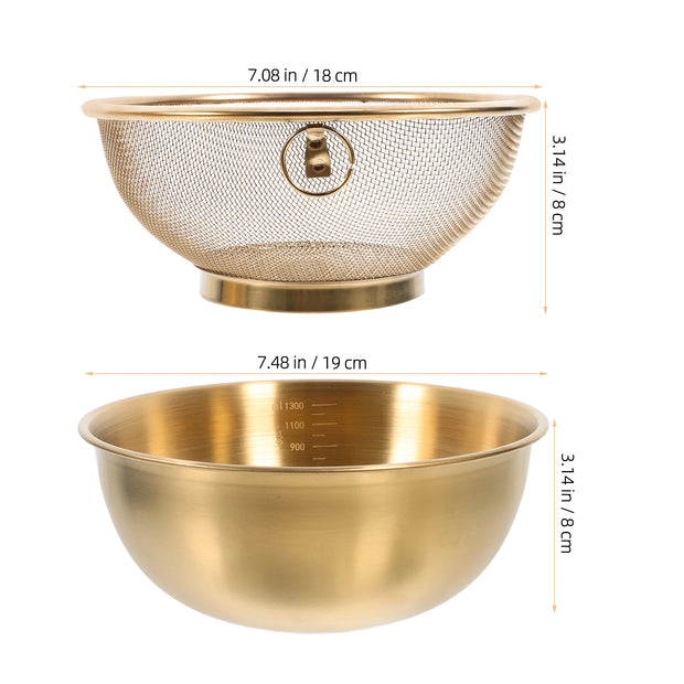 2pcs Stainless Steel Mixing Bowl