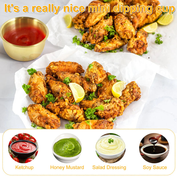 12/24pcs Stainless Steel Sauce Dipping Bowls