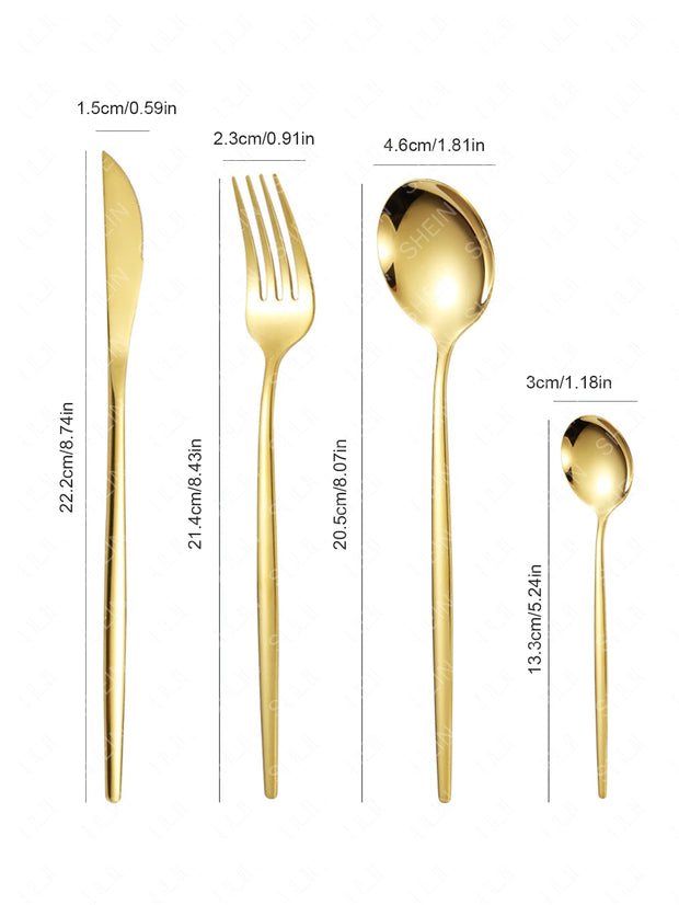 Stainless Steel Dinnerware Set – 6-Person Flatware Gift Box