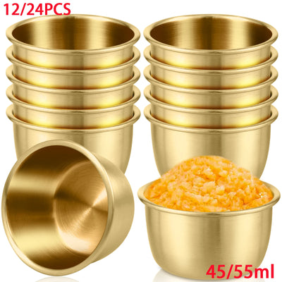 12/24pcs Stainless Steel Sauce Dipping Bowls