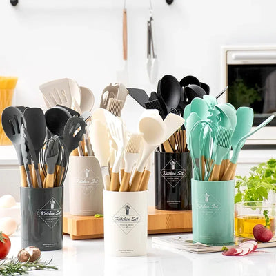 Silicone Cooking Utensil Set – Heat-Resistant Kitchen Tools (10+ Pieces)