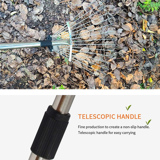 Adjustable Telescopic Garden Leaf Rake