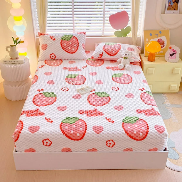 Kids Cartoon Fitted Sheet – Soft & Durable 100% Polyester Bed Cover