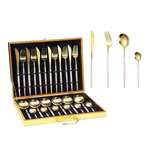 Stainless Steel Dinnerware Set – 6-Person Flatware Gift Box