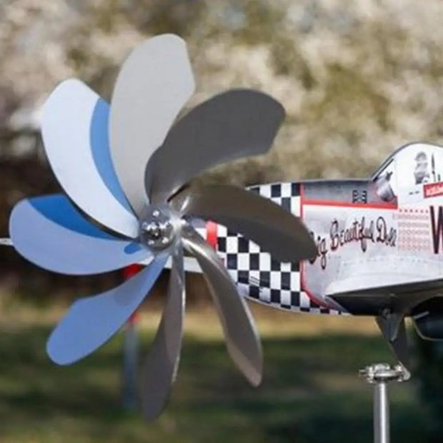 Airplane Wind Spinner – Stainless Steel Garden Decor with Aviation Flair