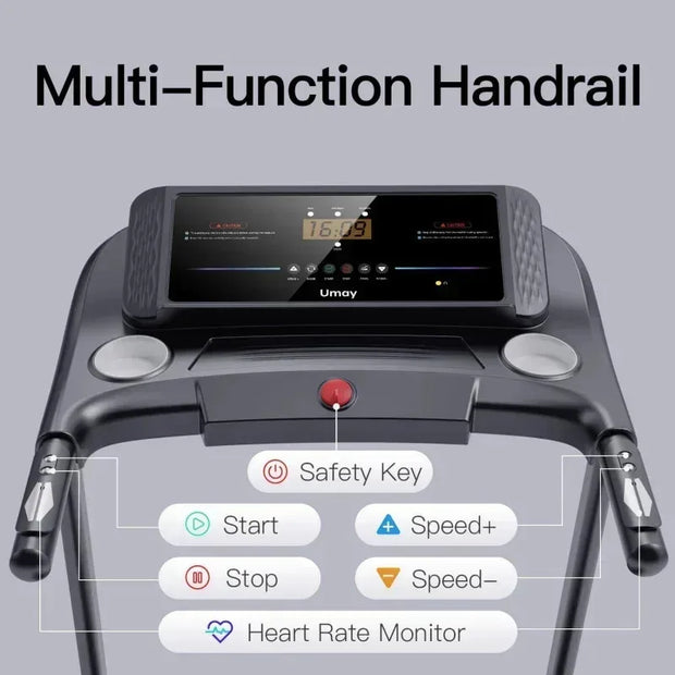 3.0HP Foldable Incline Treadmill with Sensors