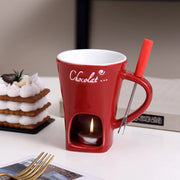 Ceramic Chocolate Fondue Mug with Fork