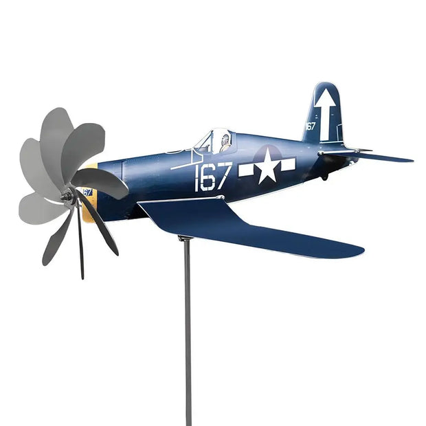 Airplane Wind Spinner – Stainless Steel Garden Decor with Aviation Flair