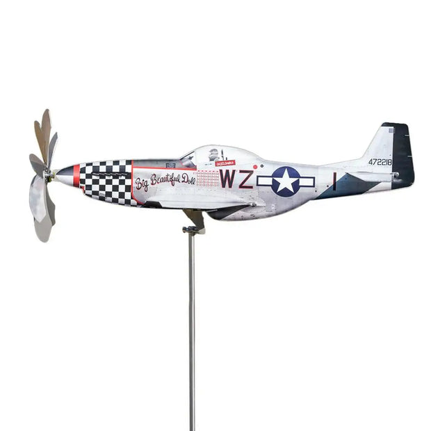 Airplane Wind Spinner – Stainless Steel Garden Decor with Aviation Flair