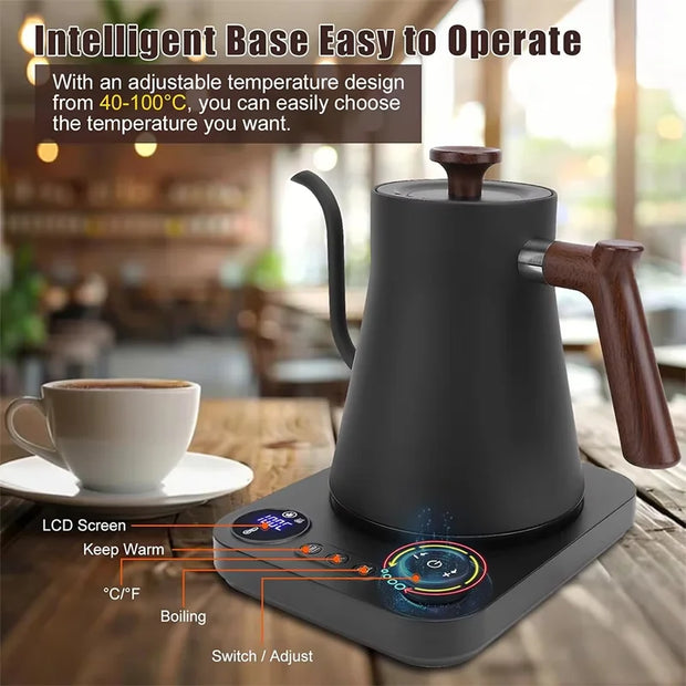 0.9L Electric Gooseneck Coffee Kettle Stainless Steel