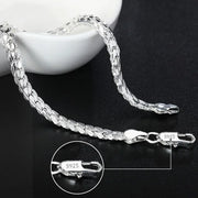 Sterling Silver Solid Charm Bracelet Unisex