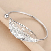 "925 Sterling Silver Adjustable Cuff Bracelet Women"