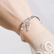 "925 Sterling Silver Adjustable Cuff Bracelet Women"