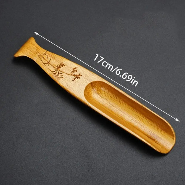 Wooden Tea Scoop – Natural Color, 17cm