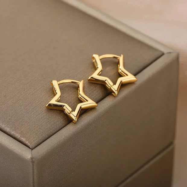 Trendy Heart Hoop Earrings Zircon Metal Women