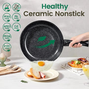 19-Piece Ceramic Cookware Set with Detachable Handle
