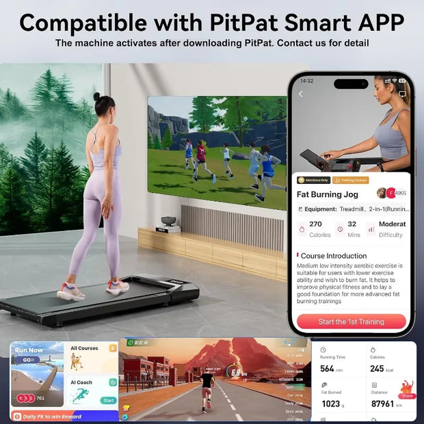 SuperRun Walking Pad Treadmill – with PitPat App, Quiet & LED Display