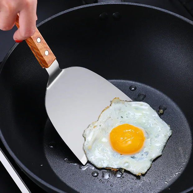 Stainless Steel Wood Handle Cooking Spatula Shovel