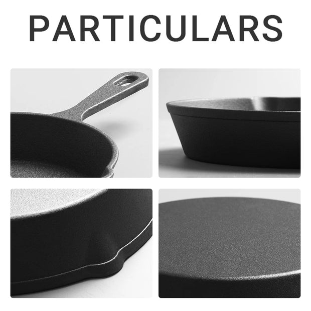 3-Piece Cast Iron Nonstick Frying Pan Set
