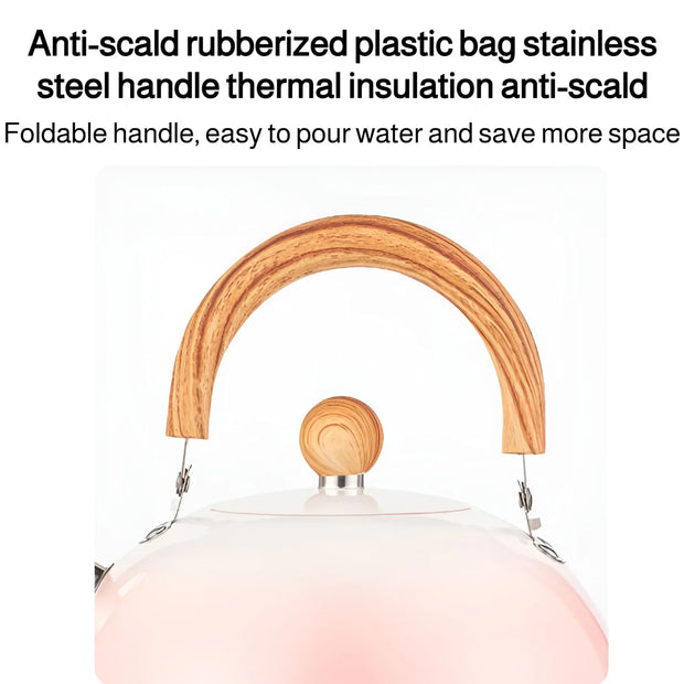 3L Pink Gradient Stainless Steel Whistling Tea Kettle