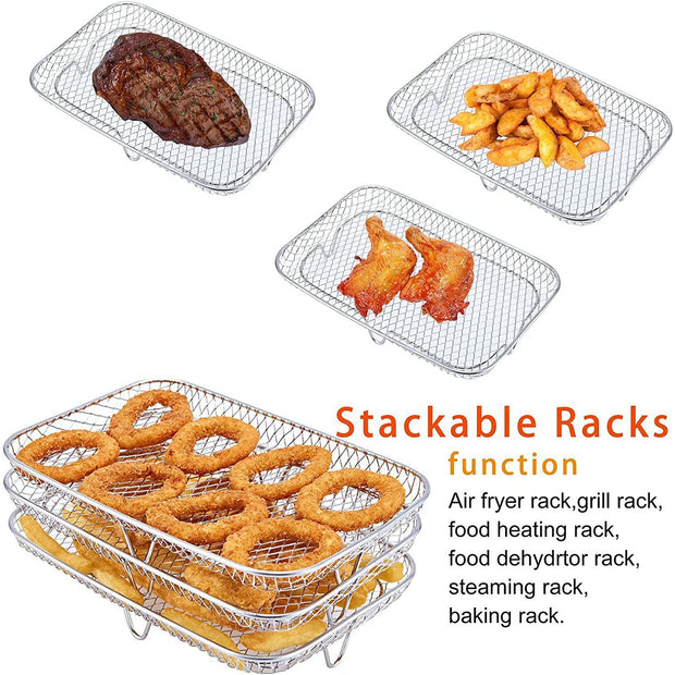 3-Piece Stackable Air Fryer Rack Set