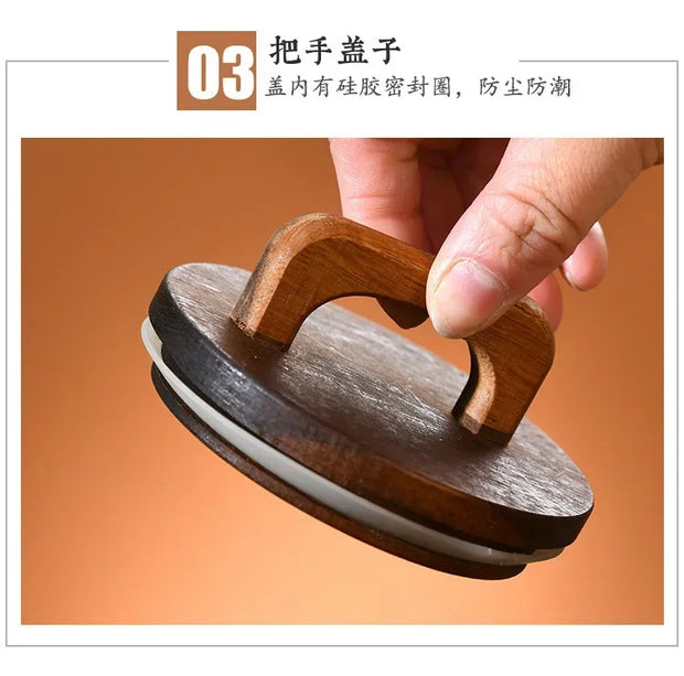800-2100ml Wood Lid Glass Jar 1pc Airtight Canister Food Container