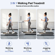 3-in-1 Silent Treadmill, 2.5HP, 300LBS