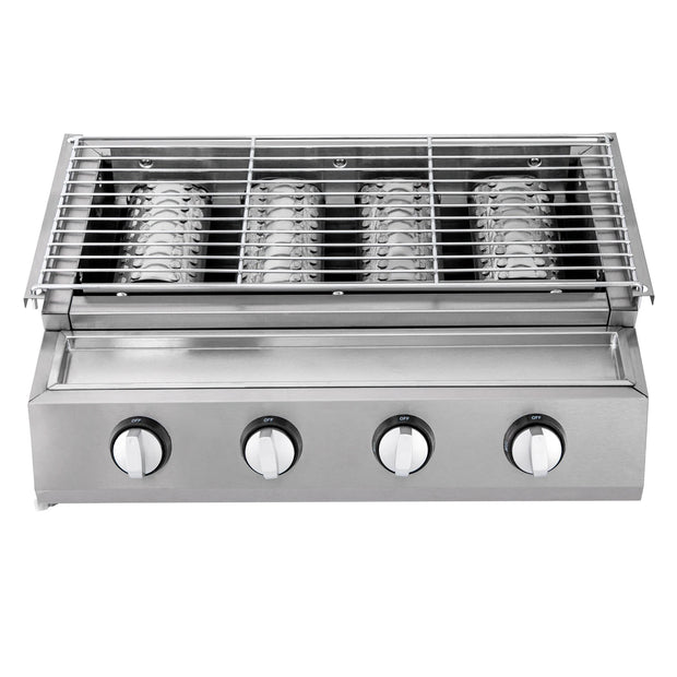 Stainless Steel Smokeless LPG Gas Grill – 4 Burners