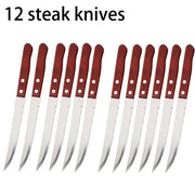 Stainless Steel Steak Knife Set Wooden Handle