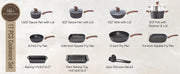 17-Piece Nonstick Cookware Set – Black Granite Induction Pots & Pans