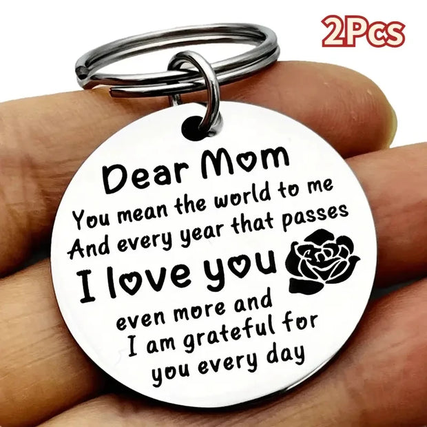 Silver Letter Keychain Stainless Steel Gift Women