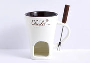Ceramic Chocolate Melting Mug with Fork
