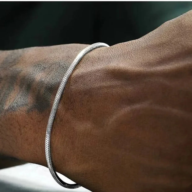925 Silver 3MM Snake Chain Bracelet Unisex