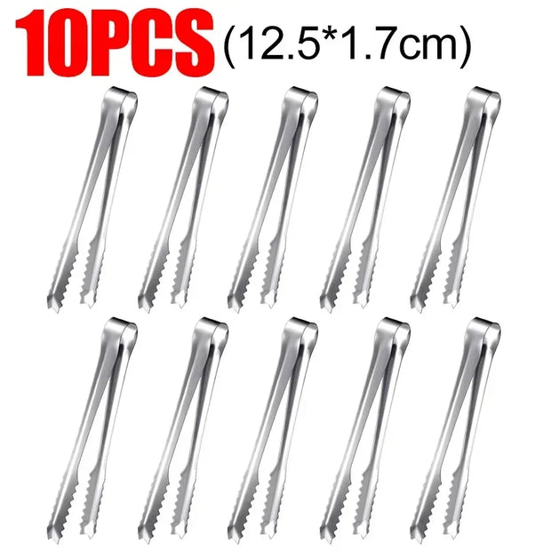 Stainless Steel Ice Cube Tongs – Durable Kitchen Clip for Ice, Sugar, Snacks