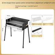 Portable Charcoal Grill with Wind Shield