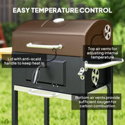 Portable Charcoal BBQ Grill with Side Table Outdoor