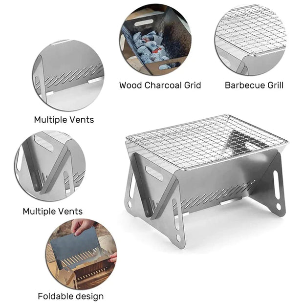Portable Windproof Collapsible Camping BBQ Stove