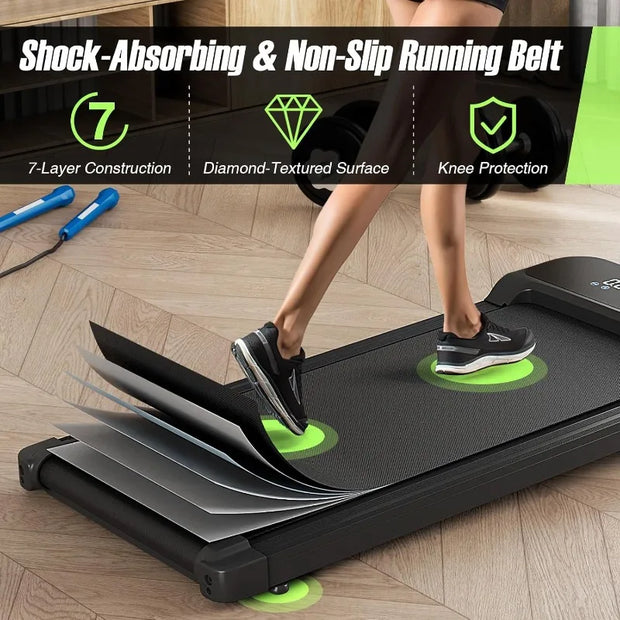 Under-Desk Walking Pad Treadmill – 2.5HP Motor, 7-Layer Belt