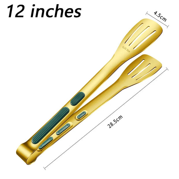 304 Stainless Steel BBQ Grill Kitchen Food Tongs