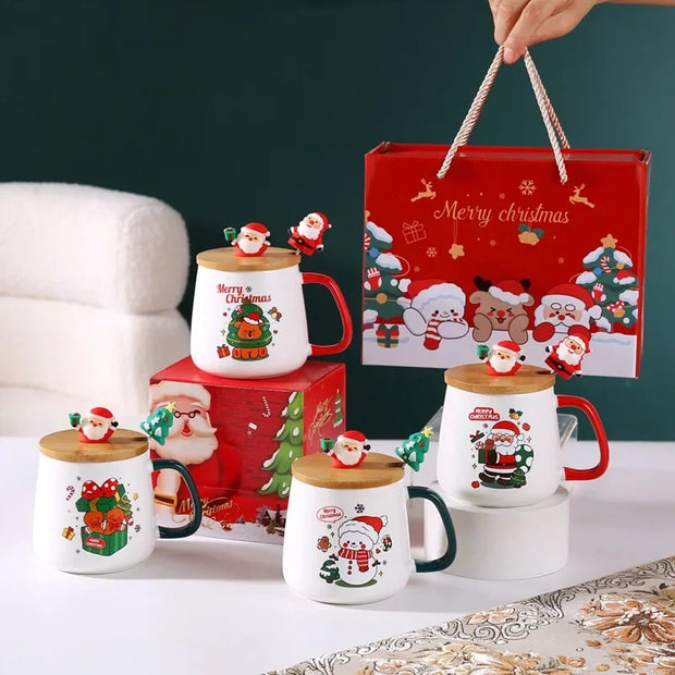 Ceramic Mug with Lid & Spoon