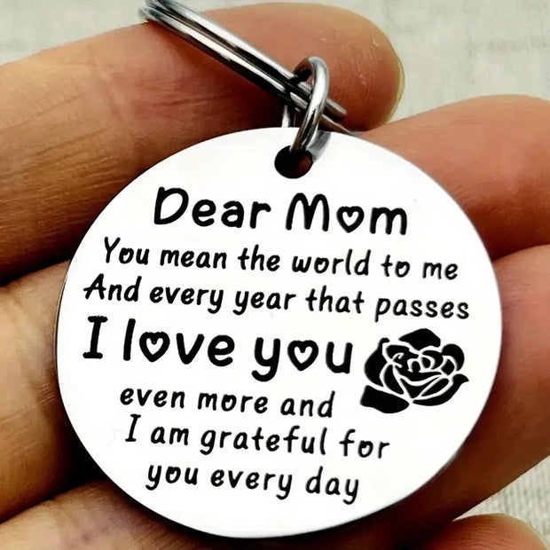 Silver Letter Keychain Stainless Steel Gift Women