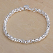 Sterling Silver Geometric Charm Bracelet Unisex