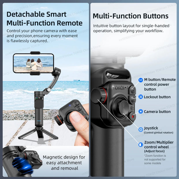 Handheld 3-Axis Gimbal Stabilizer for Smartphones