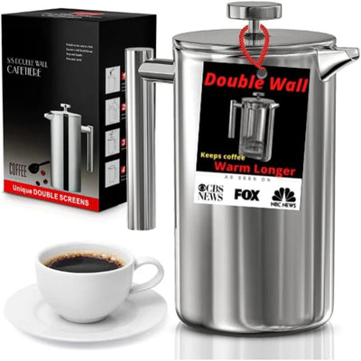 Large Stainless Steel French Press Coffee Maker