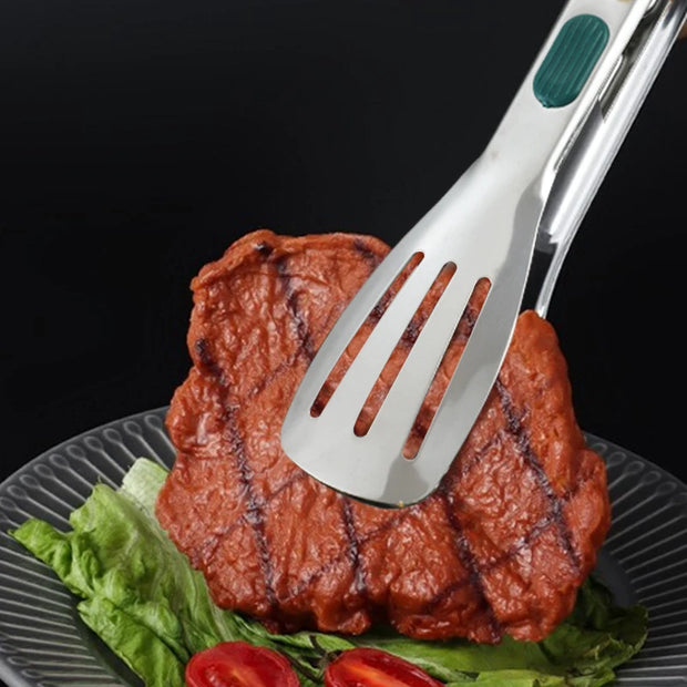 Stainless Steel BBQ Grill Food Kitchen Tongs
