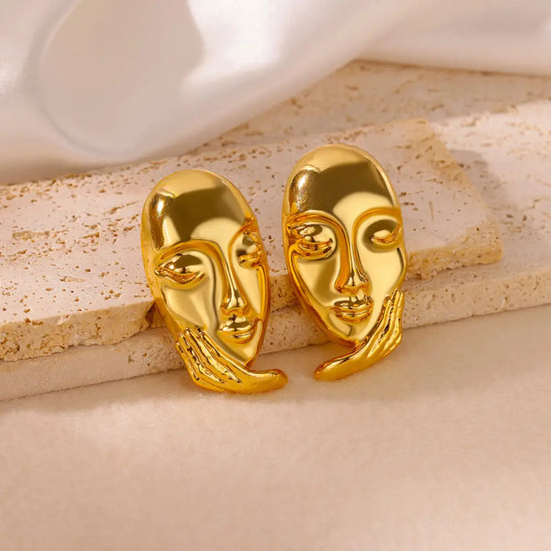 Trendy Heart Hoop Earrings Zircon Metal Women