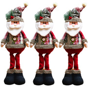 Christmas Plush Shelf Sitters – Stretchable Legs Santa, Snowman & Moose Decorations