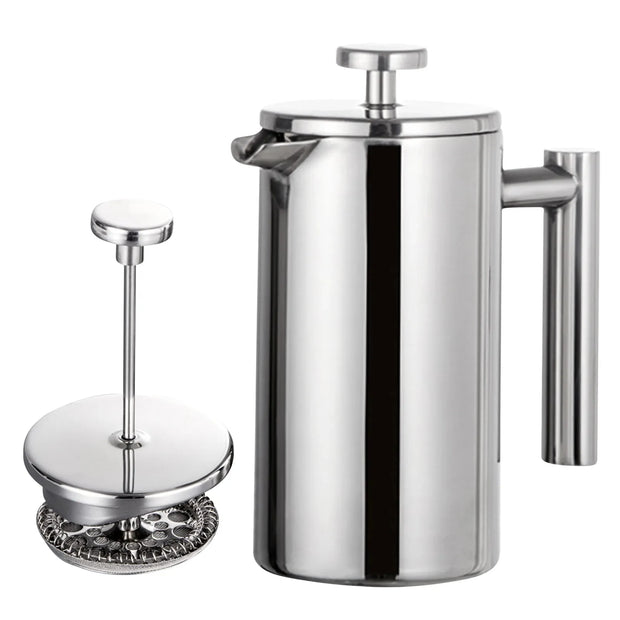 Stainless Steel French Press Coffee Maker – Double Wall Insulated Design