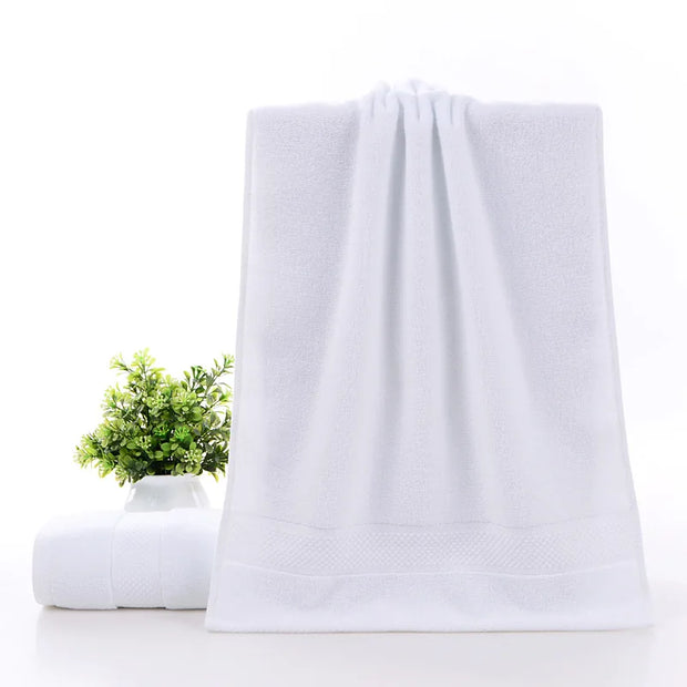2PCS Large Cotton White Bath Towels