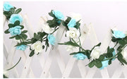 Artificial Rose Garland – 8.2 FT Silk Flower Vine with 45 Blooms & Leaves